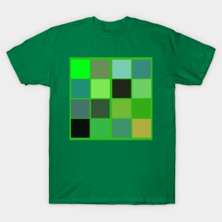 green blue and grey abstract geometrical pattern T-Shirt